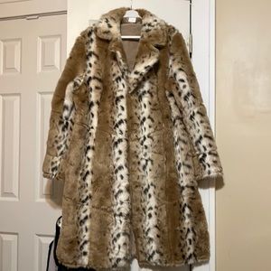 Reversible Rudolph Duke long Faux Fur and Leather coat